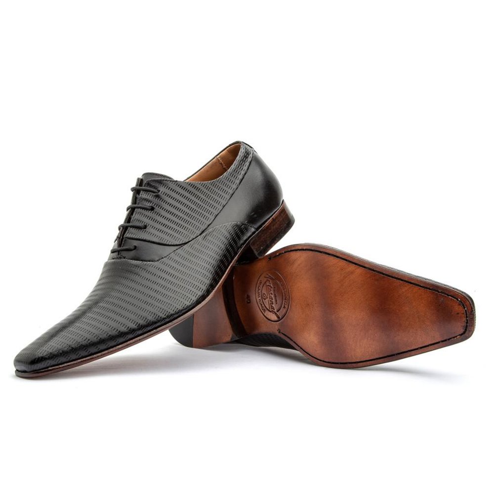 Sapato Social Masculino Oxford Couro Frequencia Preto - GIB328FRQPTO — imagem 2