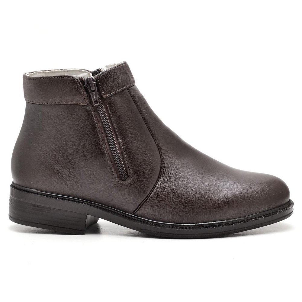 Botina Casual Conforto Couro De Carneiro Marrom - RT1500MSTCFE — imagem 1