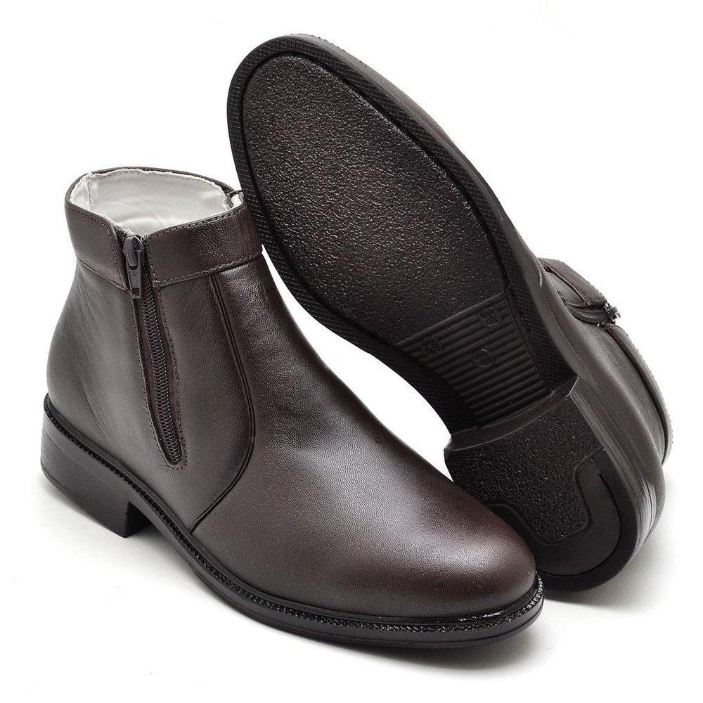 Botina Casual Conforto Couro De Carneiro Marrom - RT1500MSTCFE — imagem 2