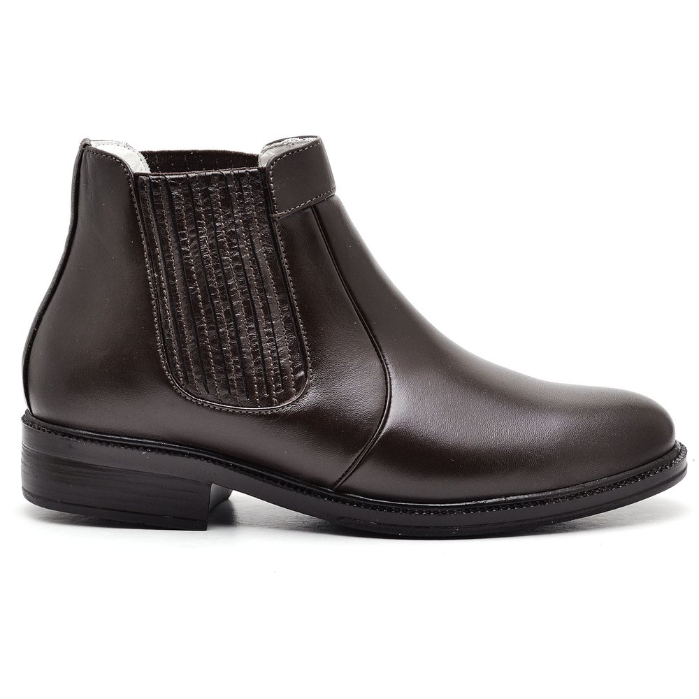 Botina Casual Conforto Couro De Carneiro Marrom - RT1501MSTCFE — imagem 1