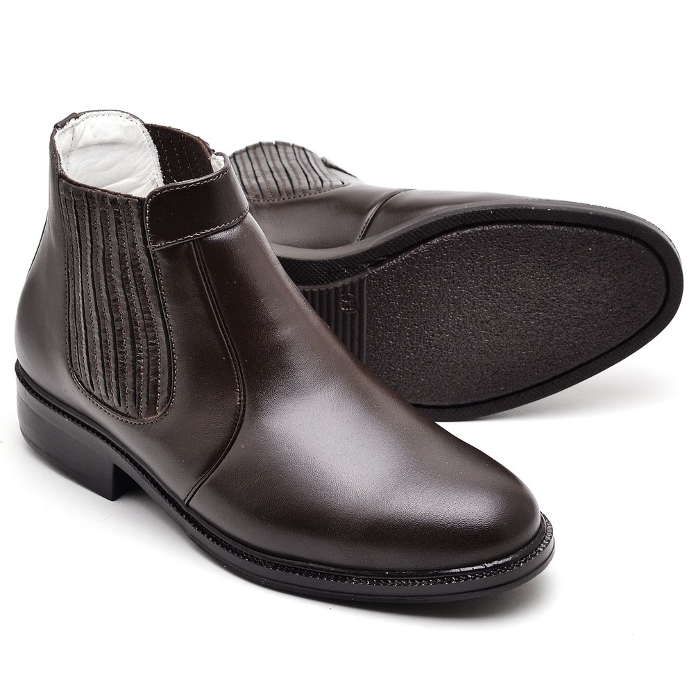 Botina Casual Conforto Couro De Carneiro Marrom - RT1501MSTCFE — imagem 2