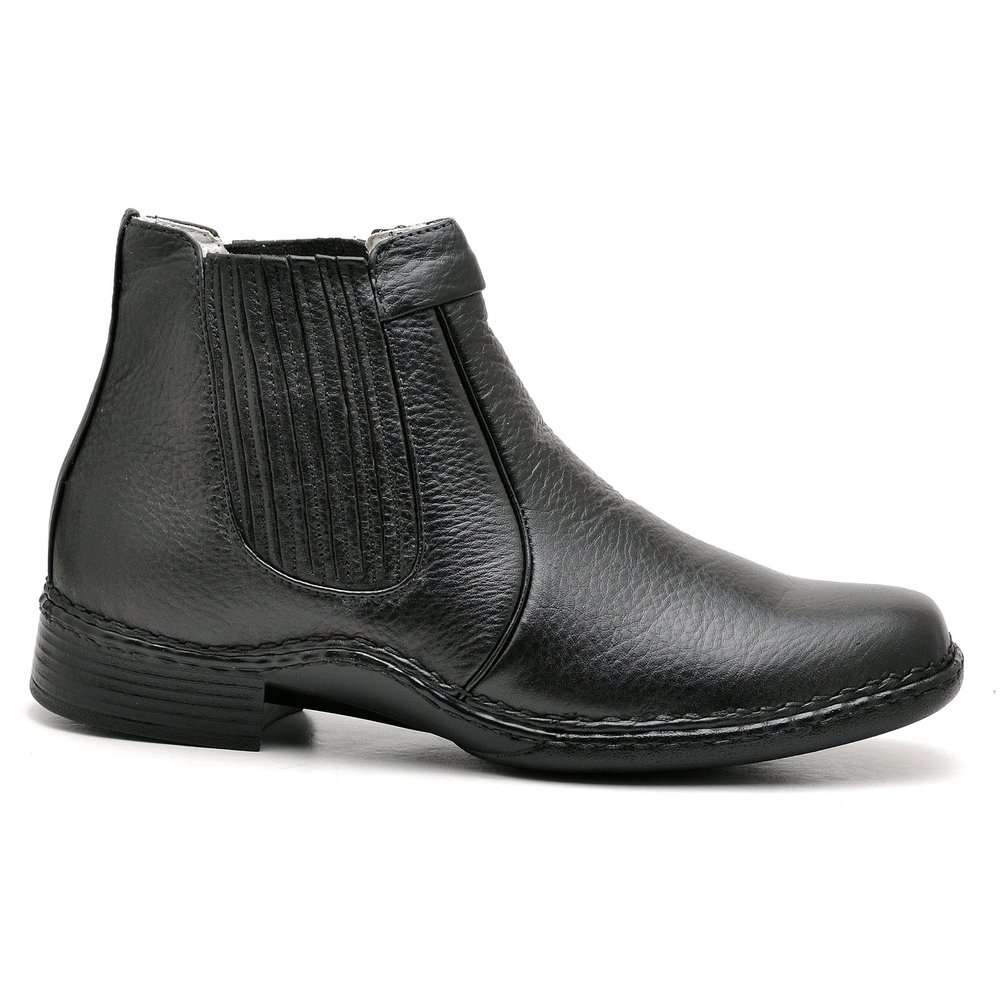 Botina Casual Conforto Couro Preto - RT1601FLOPTO — imagem 1