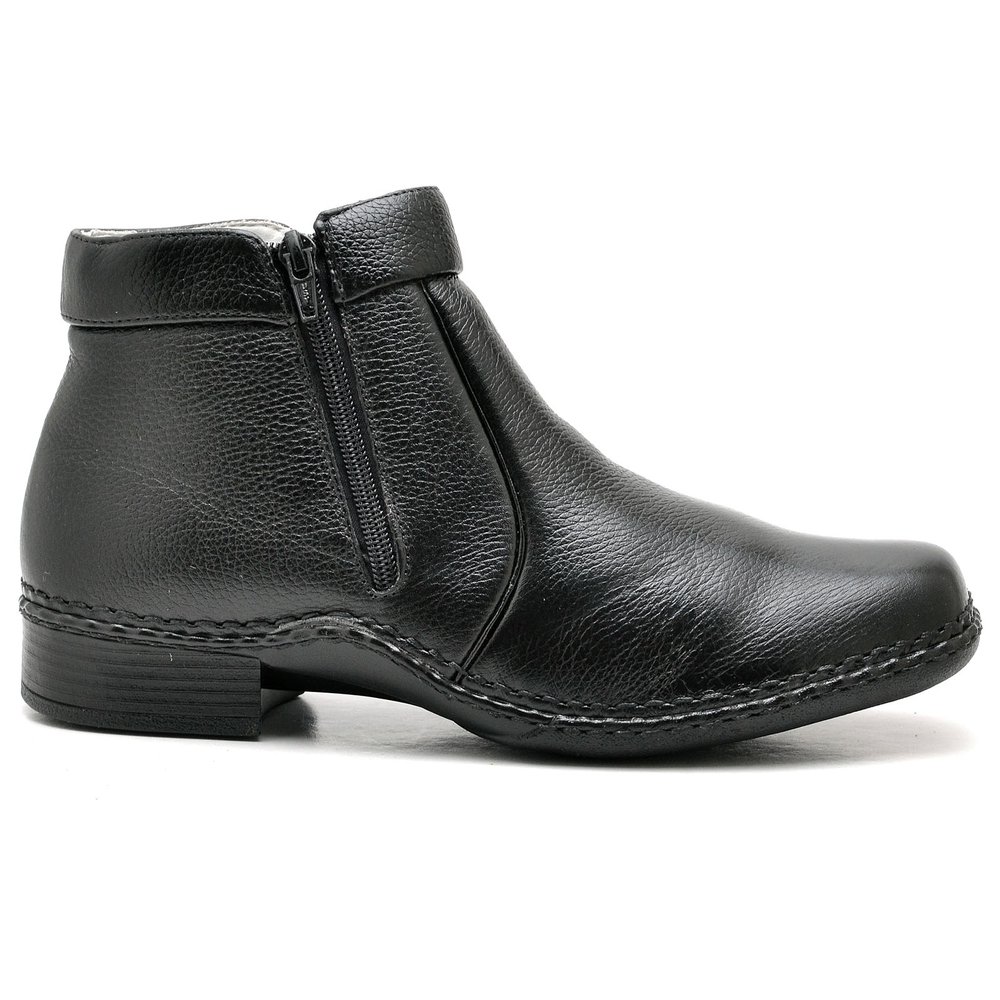 Botina Casual Conforto Couro Preto - RT1600FLOPTO — imagem 1