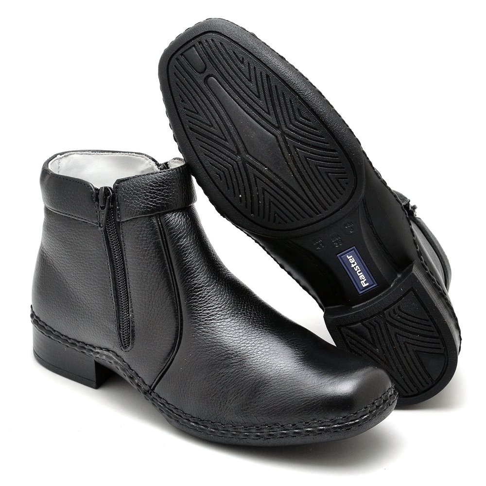 Botina Casual Conforto Couro Preto - RT1600FLOPTO — imagem 2