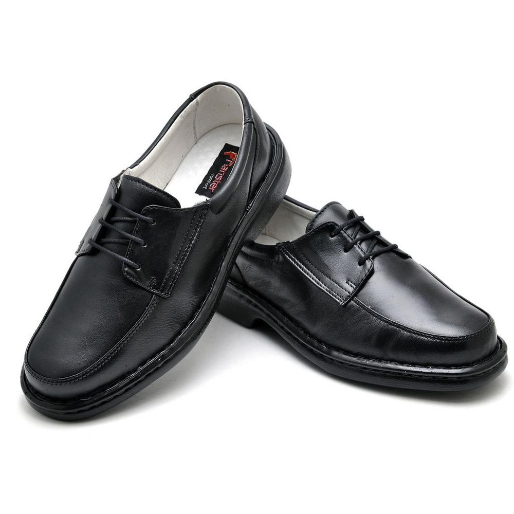 Sapato Conforto Couro Masculino Preto - RT2002MSTPTO