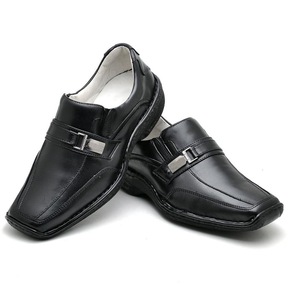 Sapato Conforto Couro Masculino Preto - RT2016MSTPTO