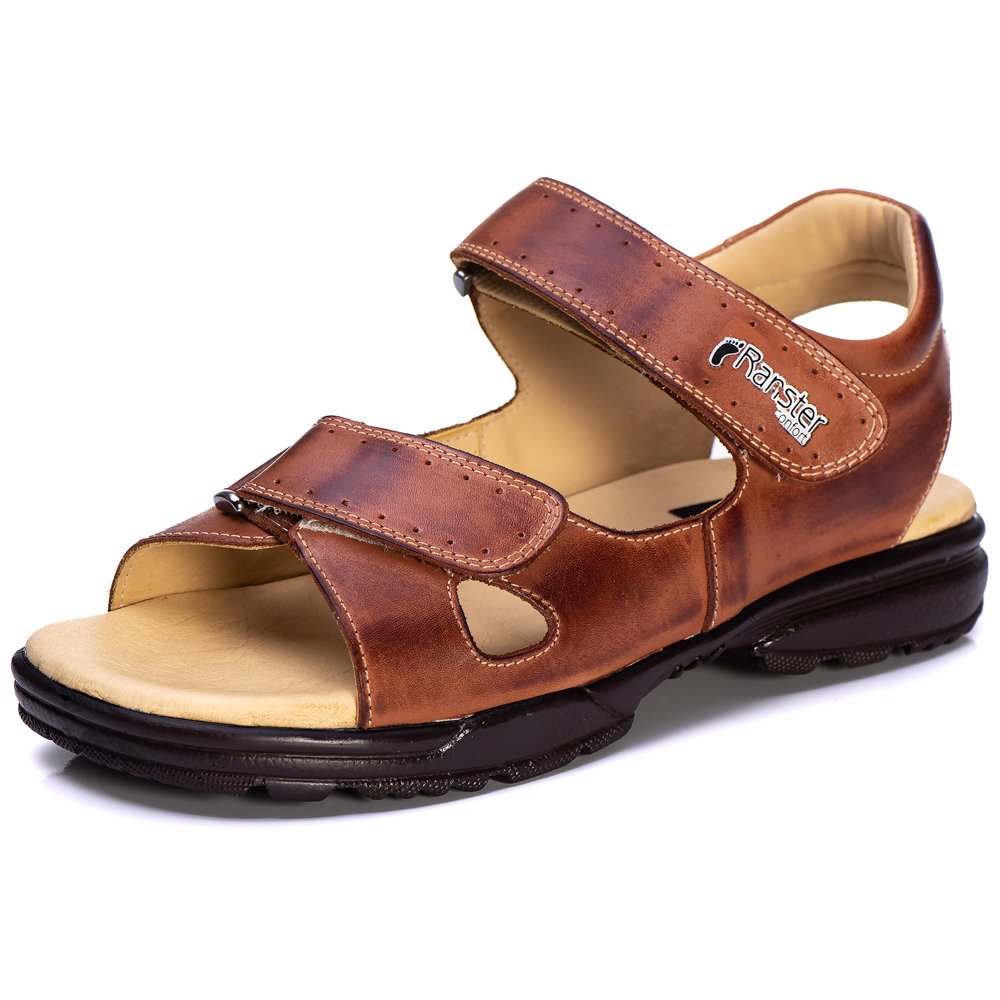 Sandália Masculina Conforto Couro Natural - RT0800MSTNAT — imagem 1