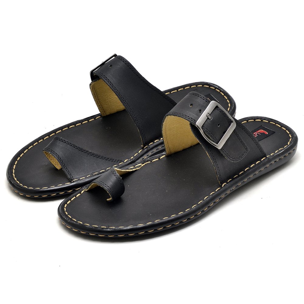 Chinelo Masculino Conforto Couro Preto - RT0803FLYPTO — imagem 1