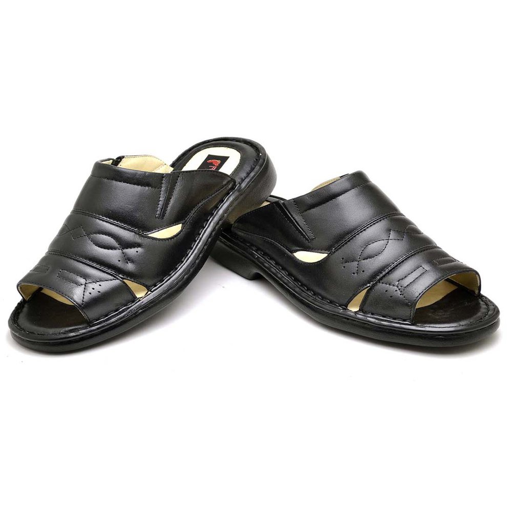 Chinelo Masculino Conforto Couro Preto - RT2600FLYPTO — imagem 2