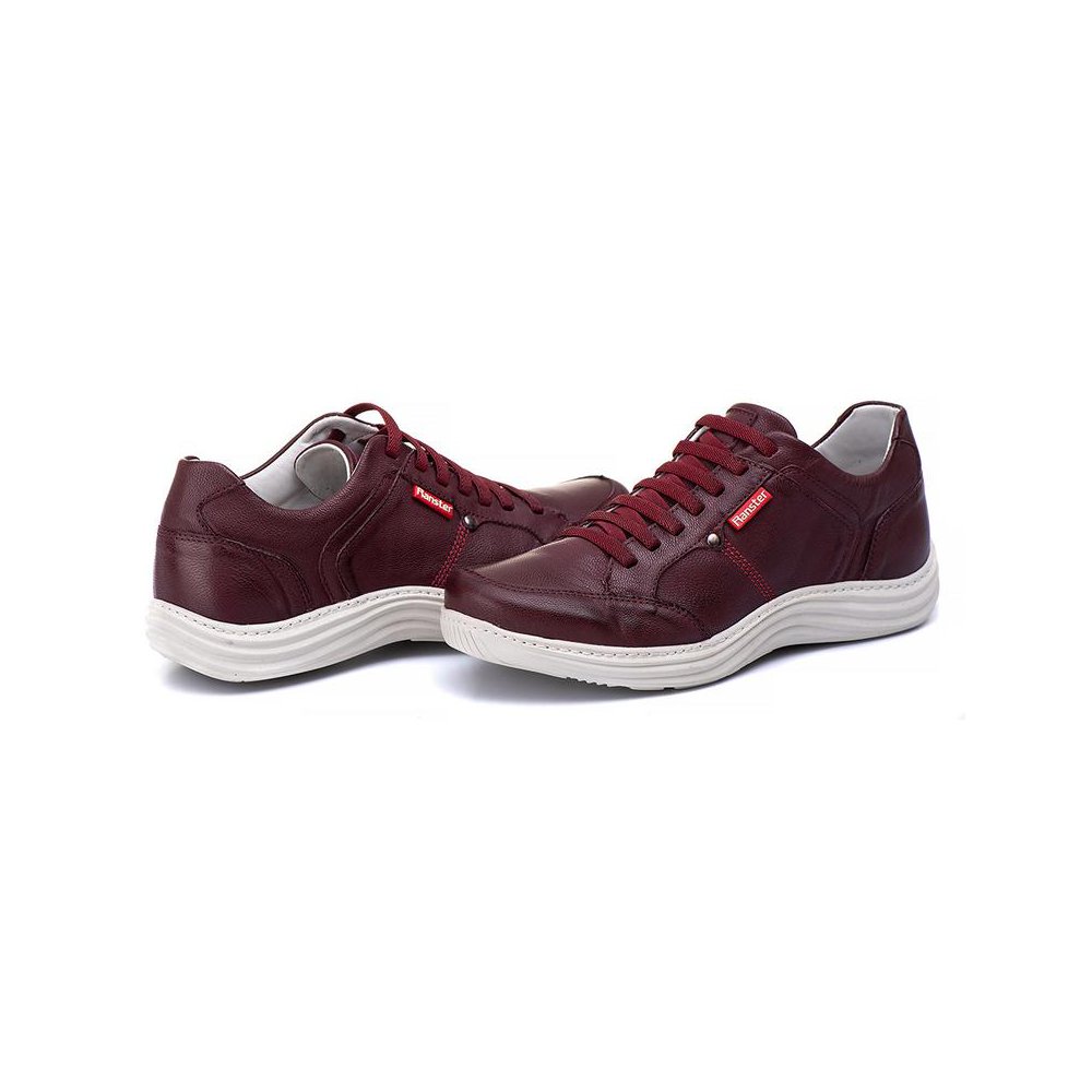 Sapatênis Casual Conforto Couro Vermelho - RT3000MSTBDO — imagem 1