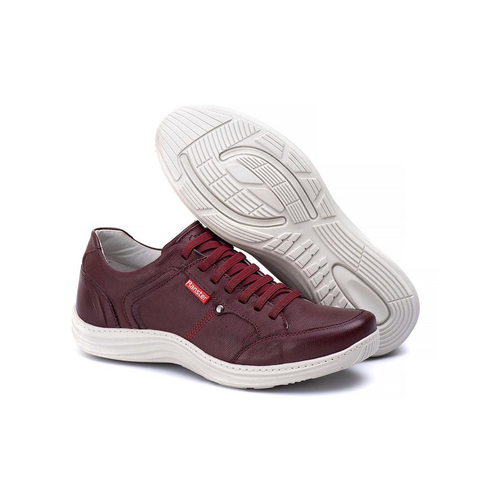 Sapatênis Casual Conforto Couro Vermelho - RT3000MSTBDO — imagem 2