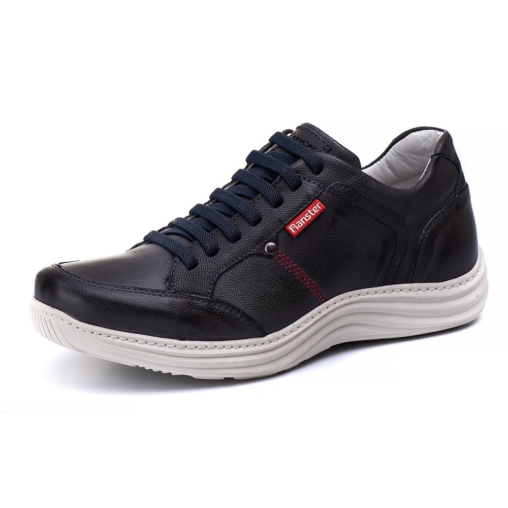 Sapatênis Casual Conforto Couro Azul - RT3000MSTAZU