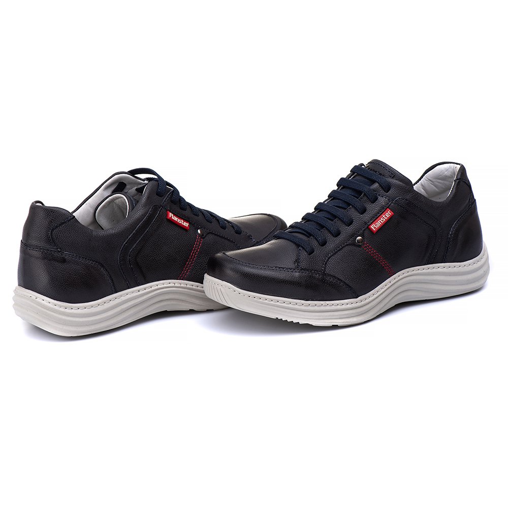 Sapatênis Casual Conforto Couro Azul - RT3000MSTAZU — imagem 1