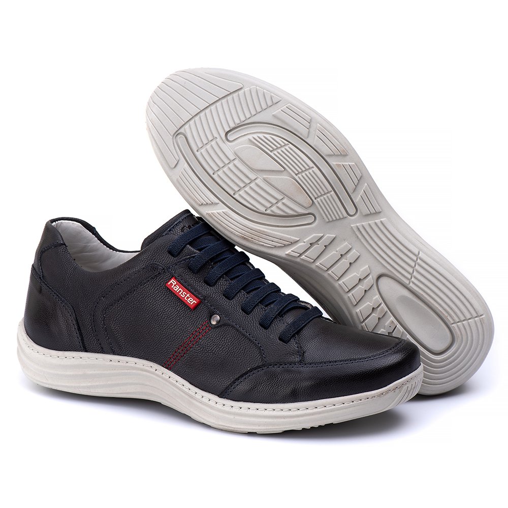 Sapatênis Casual Conforto Couro Azul - RT3000MSTAZU — imagem 2