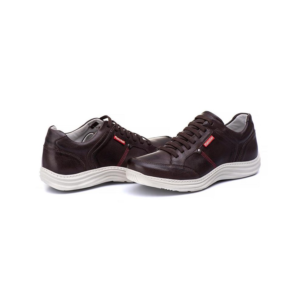 Sapatênis Casual Conforto Couro Marrom - RT3000MSTCFE
