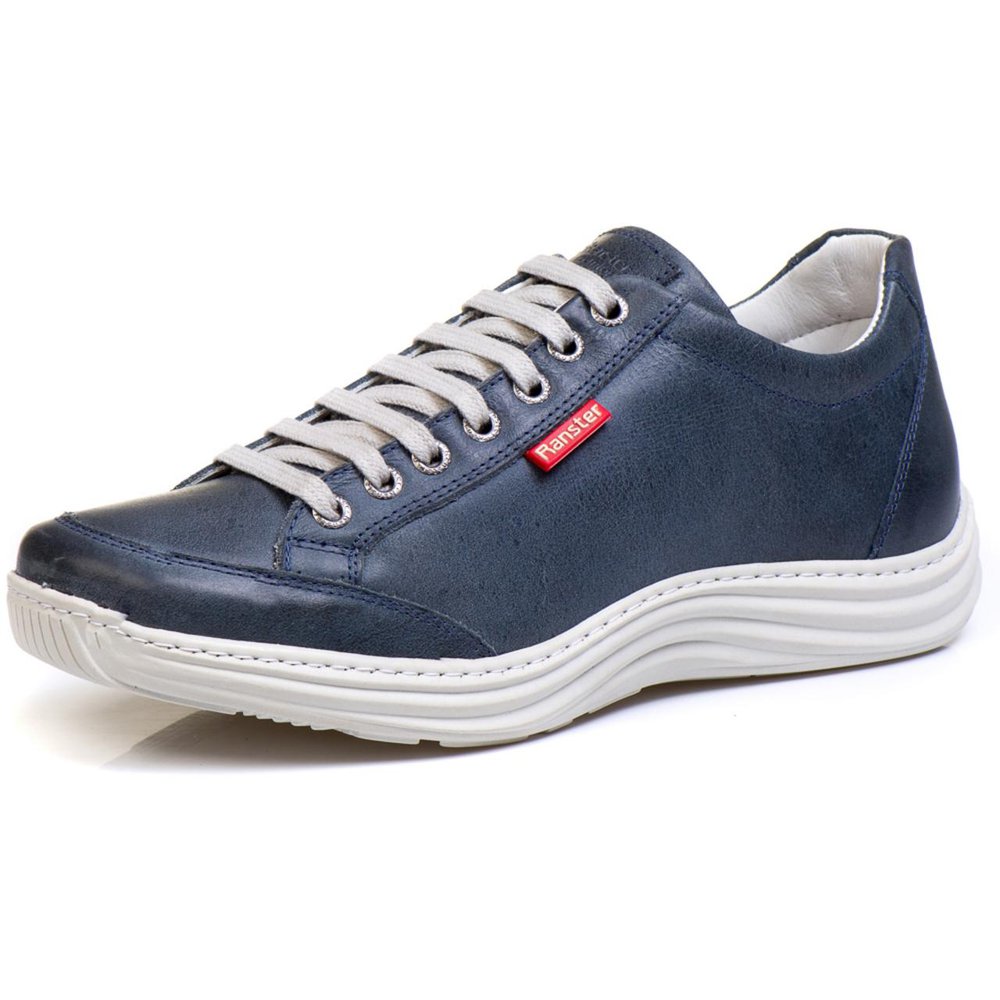 Sapatênis Casual Conforto Couro Azul - RT3001MSTAZU — imagem 1
