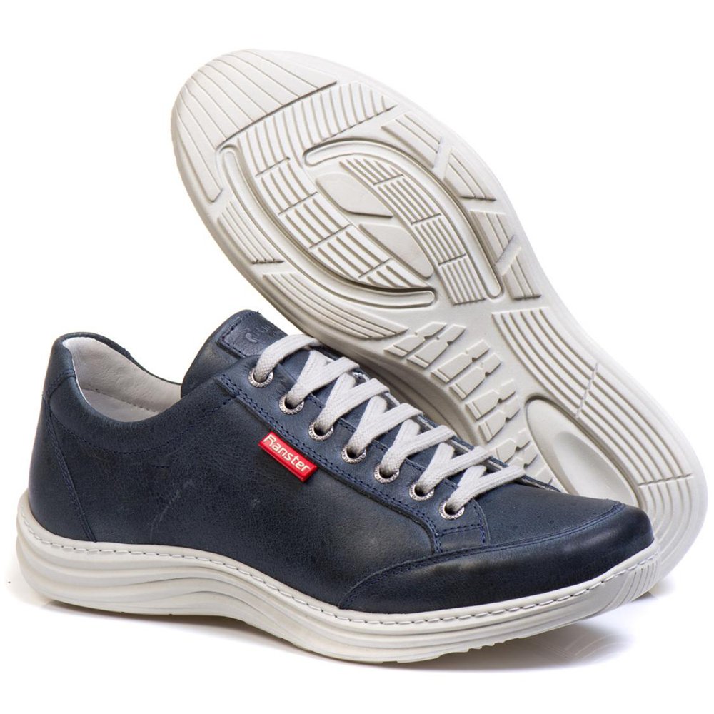 Sapatênis Casual Conforto Couro Azul - RT3001MSTAZU — imagem 2