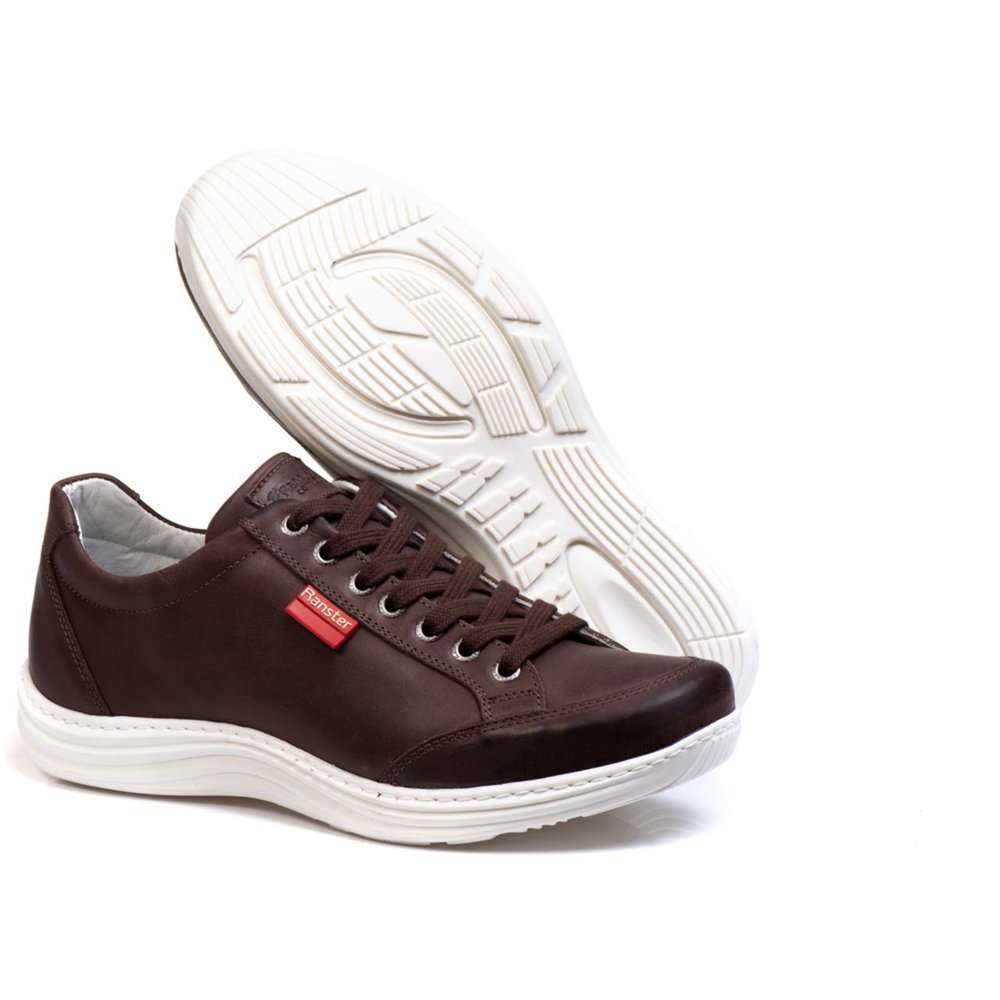Sapatênis Casual Conforto Couro Marrom - RT3001MSTCFE — imagem 1
