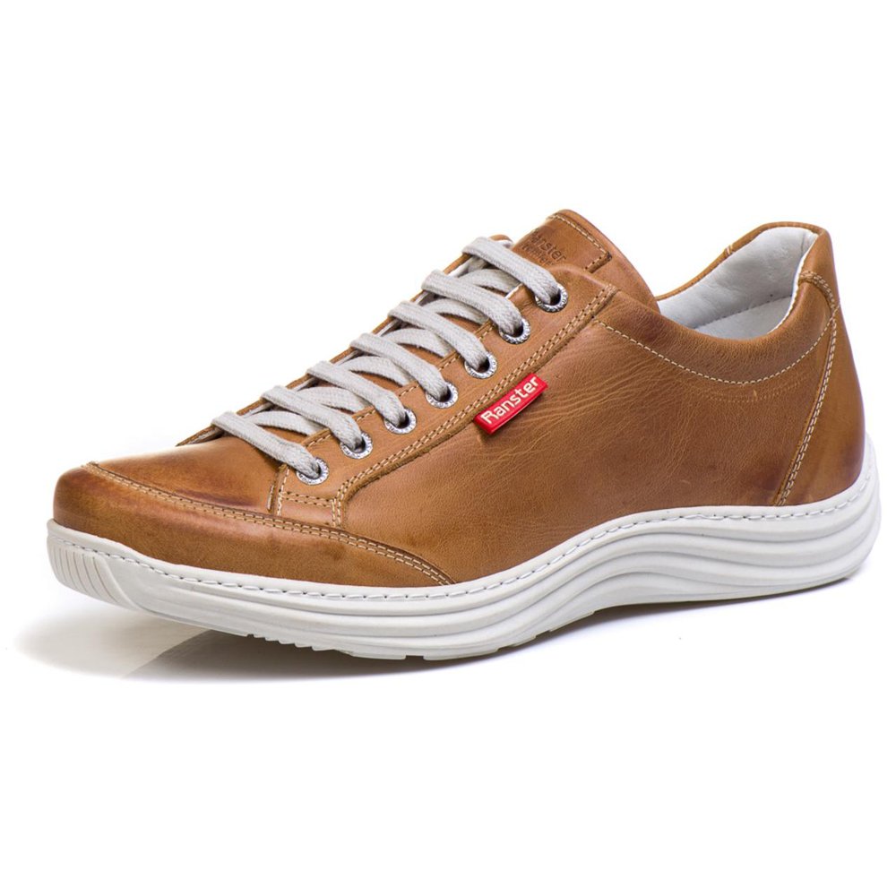 Sapatênis Casual Conforto Couro Marrom Claro - RT3001MSTCAS — imagem 1