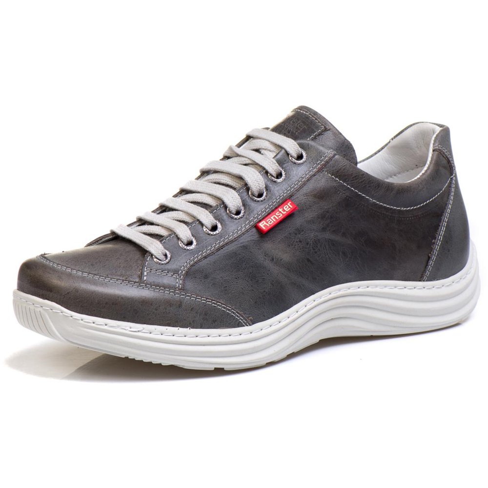 Sapatênis Casual Conforto Couro Cinza 3001 - RT3001MSTGRF — imagem 1