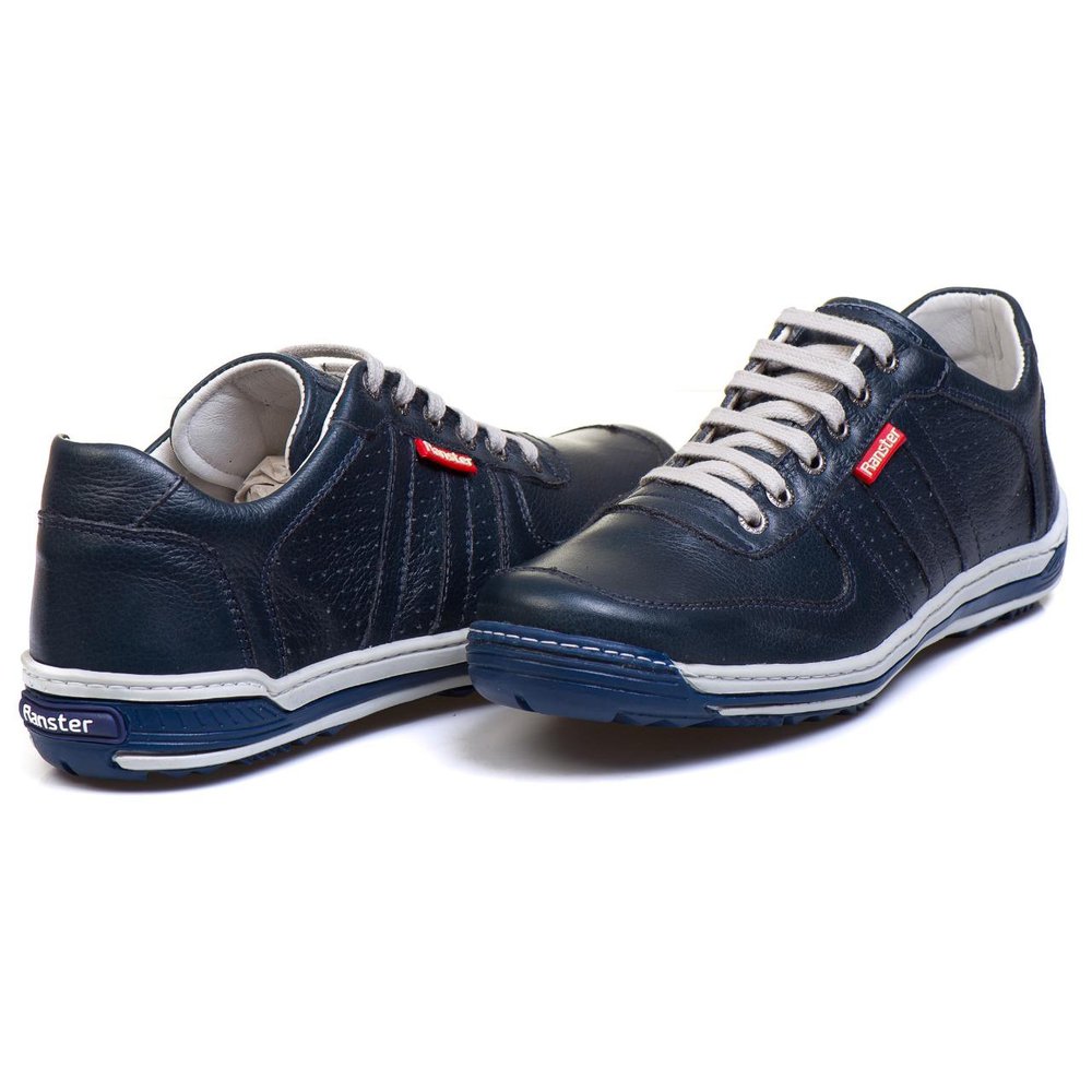 Sapatênis Casual Conforto Couro Azul - RT3002FLOAZU — imagem 1