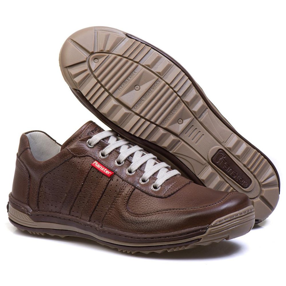 Sapatênis Casual Conforto Couro Marrom - RT3002FLOCFE — imagem 2