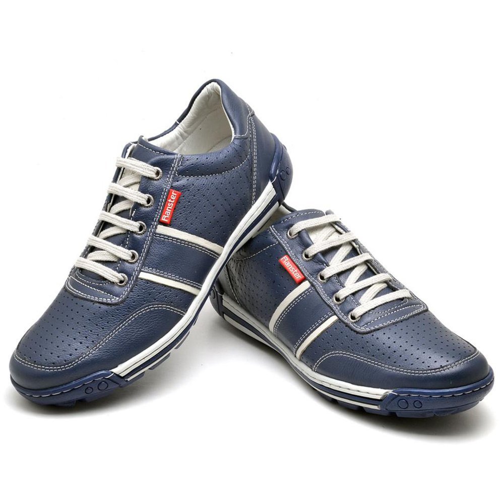 Sapatênis Casual Conforto Couro Azul - RT3004FLOAZU — imagem 1