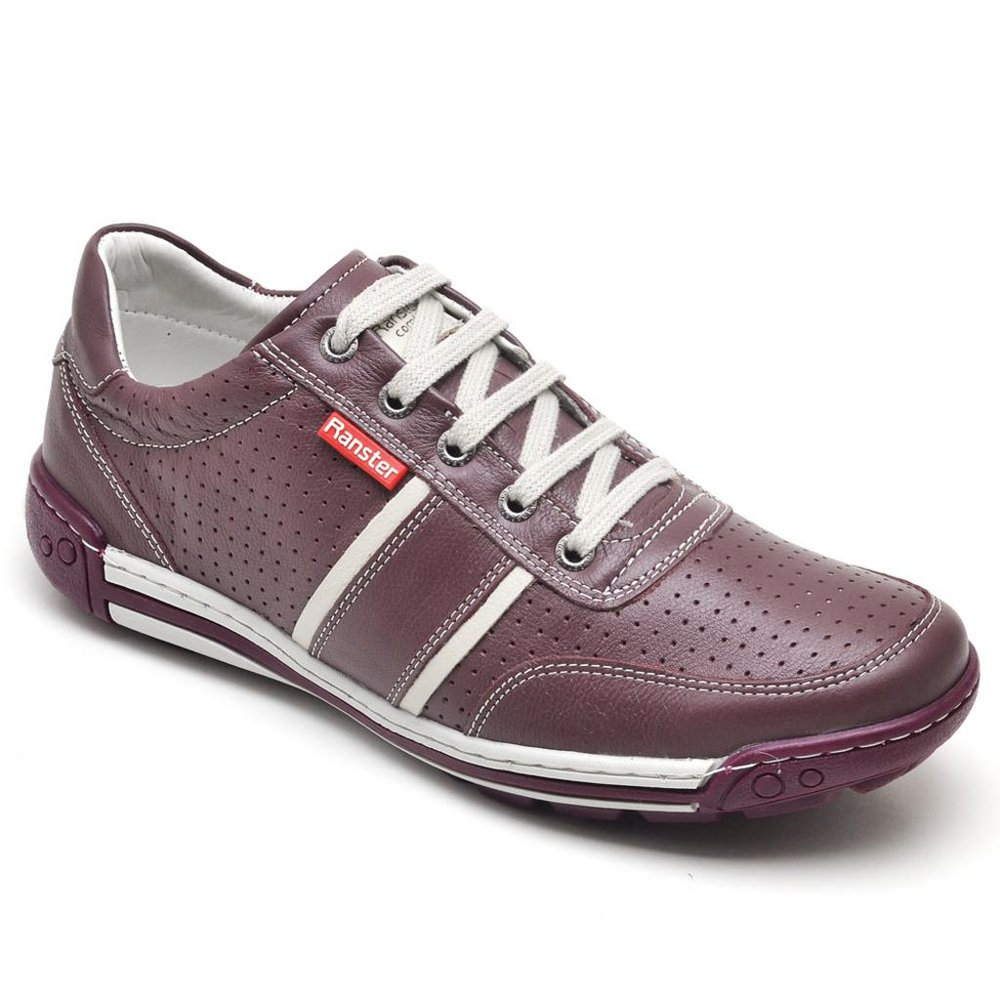 Sapatênis Casual Conforto Couro Vermelho - RT3004FLOBDO — imagem 1