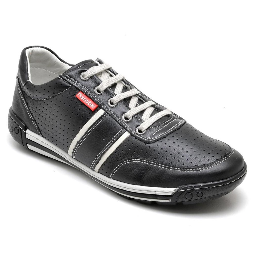 Sapatênis Casual Conforto Couro Preto - RT3004FLOPTO — imagem 1
