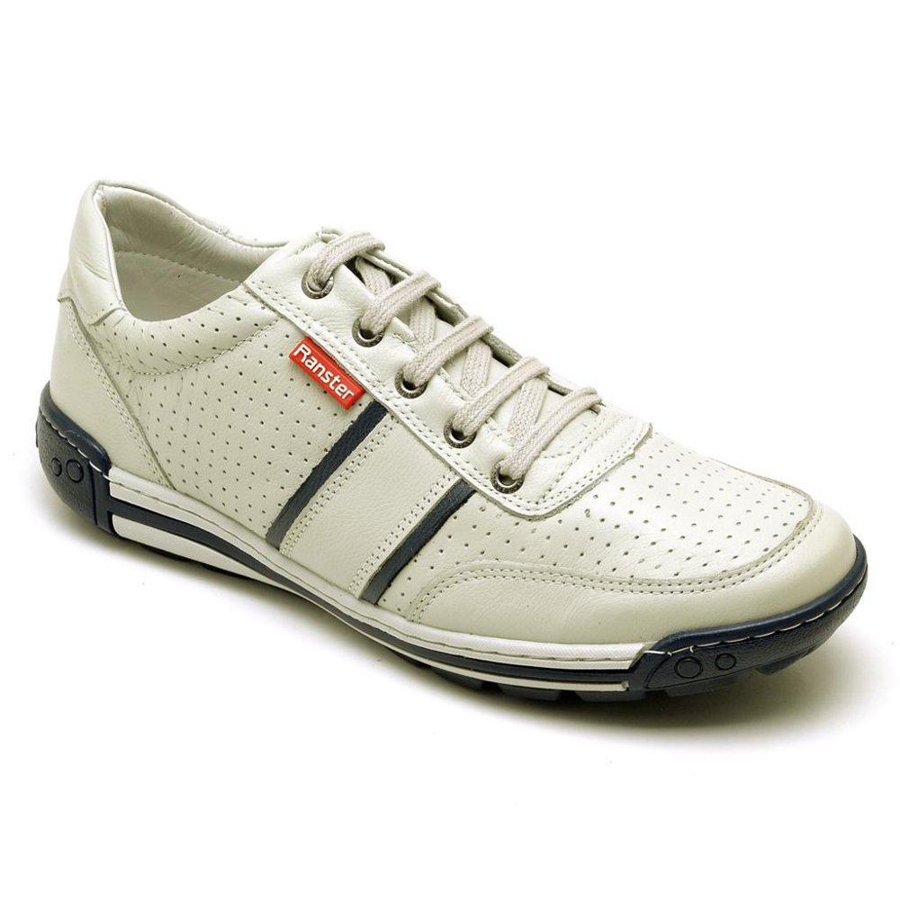 Sapatênis Casual Conforto Couro Off White - RT3004FLOGEL — imagem 1