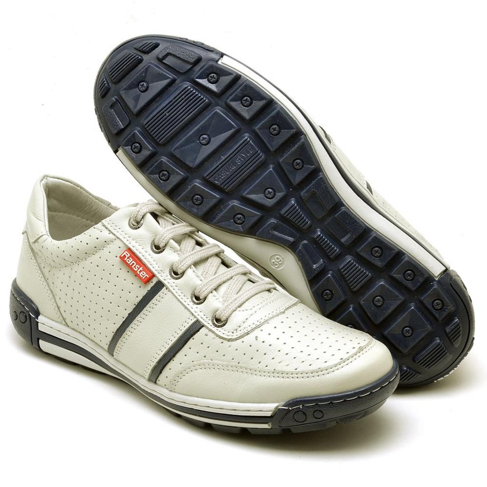 Sapatênis Casual Conforto Couro Off White - RT3004FLOGEL — imagem 2