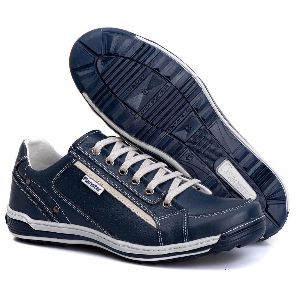 Sapatênis Casual Conforto Couro Azul - RT3006FLOAZU — imagem 2