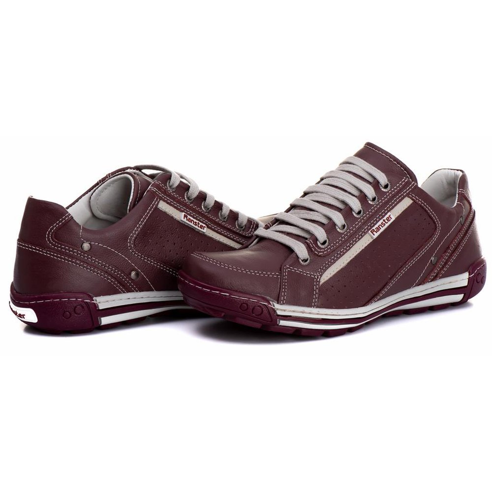 Sapatênis Casual Conforto Couro Vermelho - RT3006FLOBDO — imagem 1