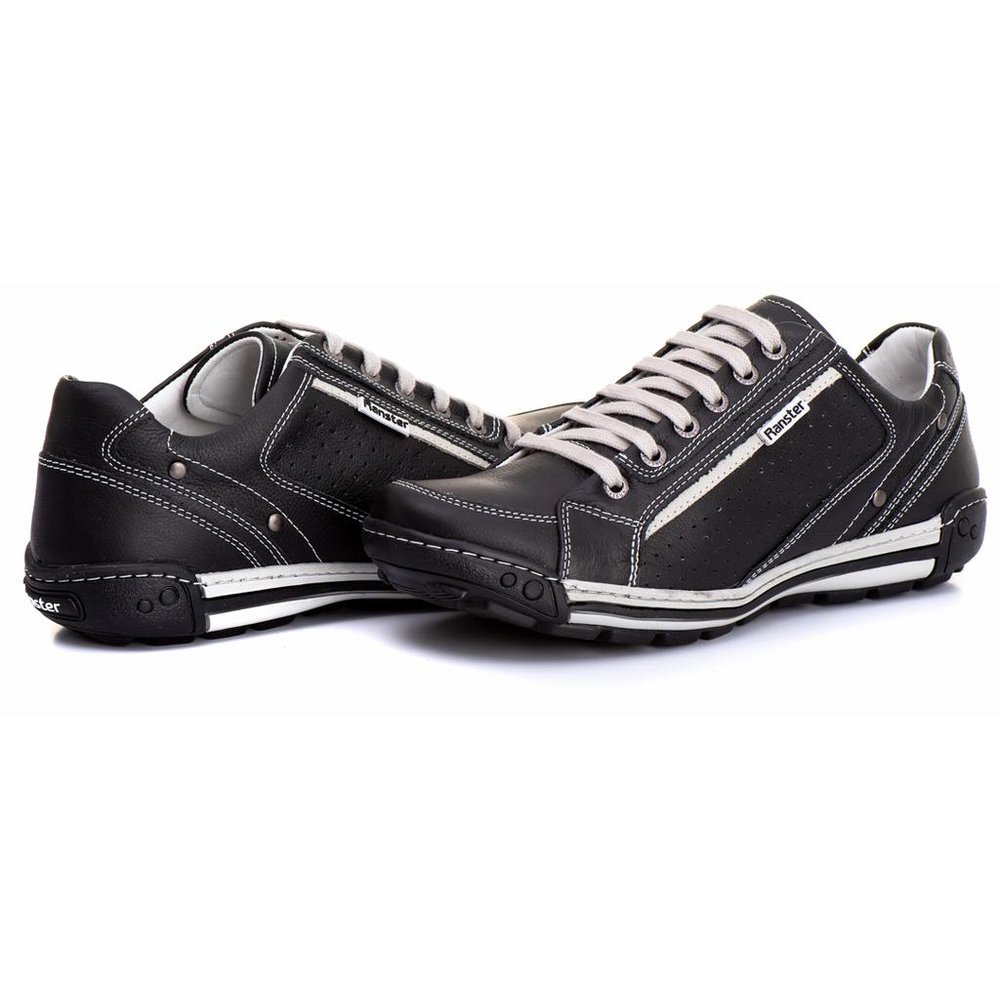 Sapatênis Casual Conforto Couro Preto - RT3006FLOPTO — imagem 1