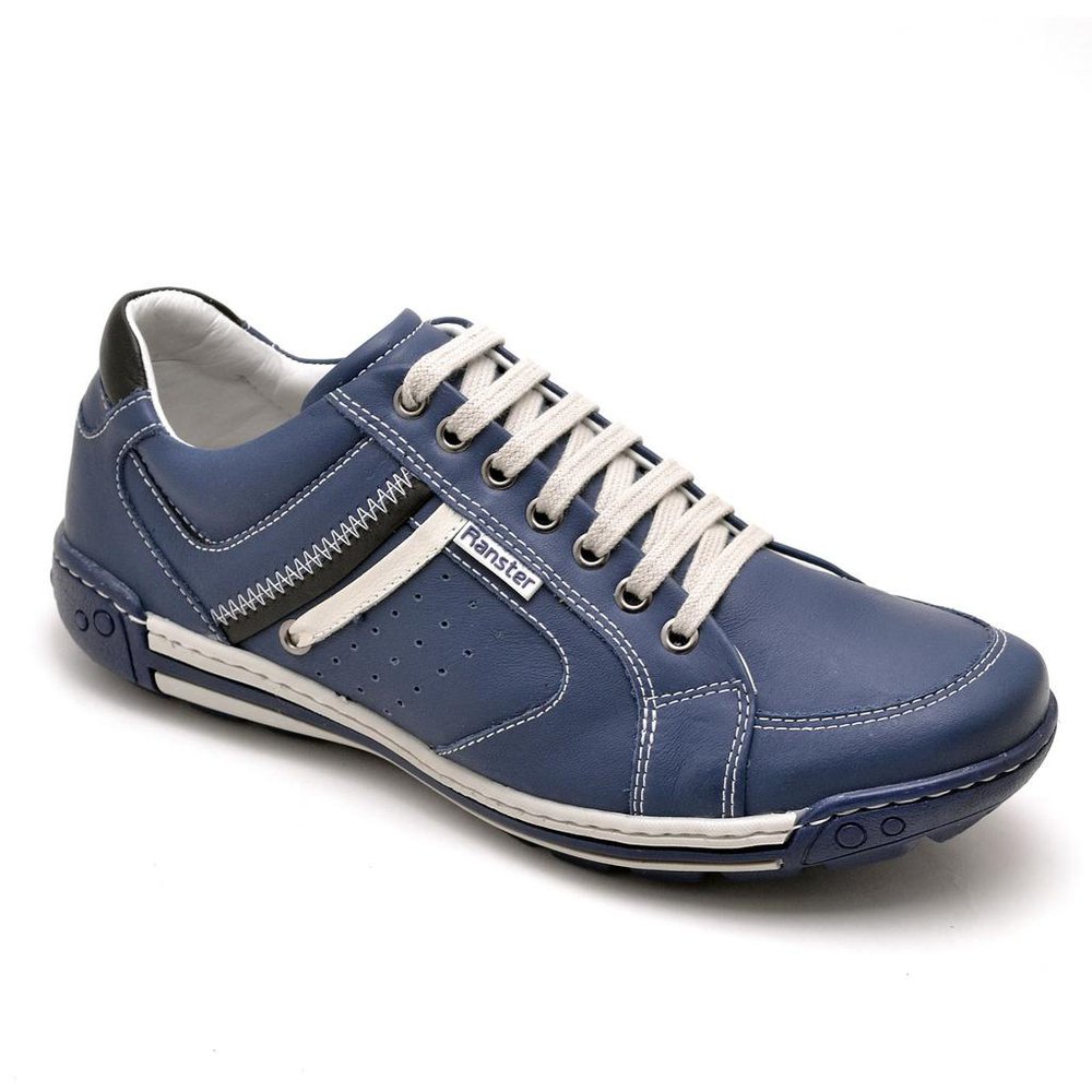 Sapatênis Casual Conforto Couro Azul - RT3007FLOAZU — imagem 2