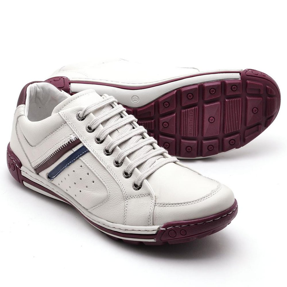 Sapatênis Casual Conforto Couro Off White - RT3007FLOGEL — imagem 2