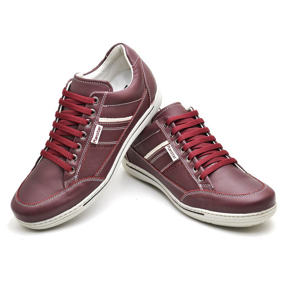 Sapatênis Casual Conforto Couro Vermelho - RT3008FLOBDO — imagem 1