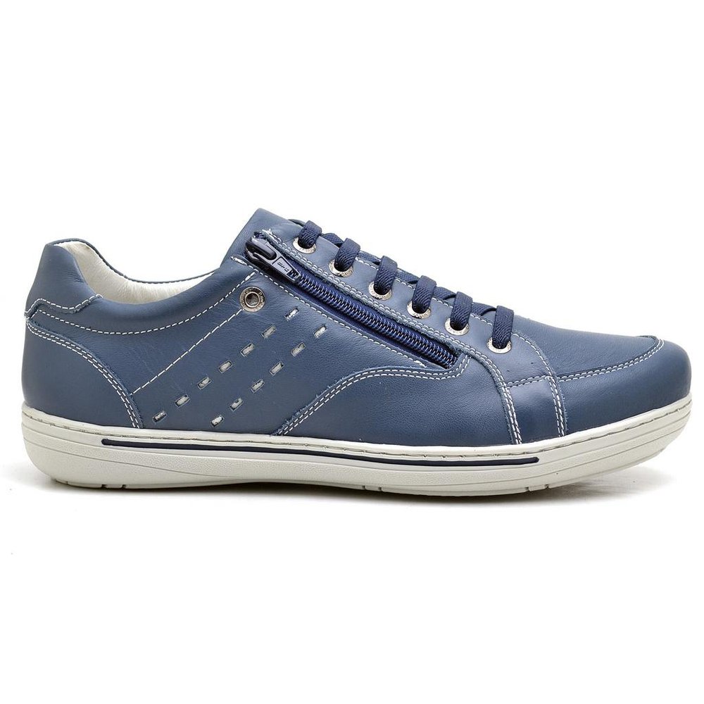 Sapatênis Casual Conforto Couro Azul - RT3009FLOAZU