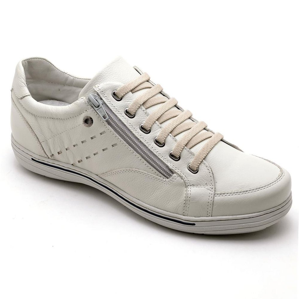 Sapatênis Casual Conforto Couro Off White - RT3009FLOGEL