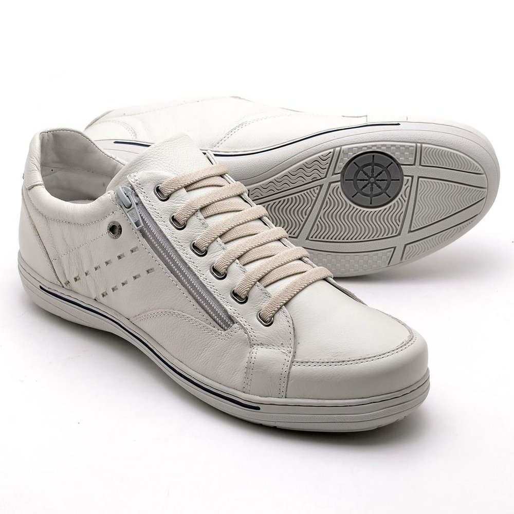 Sapatênis Casual Conforto Couro Off White - RT3009FLOGEL — imagem 2