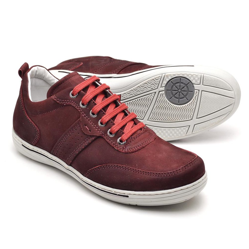 Sapatênis Casual Conforto Couro Vermelho - RT3011NBKBDO — imagem 2