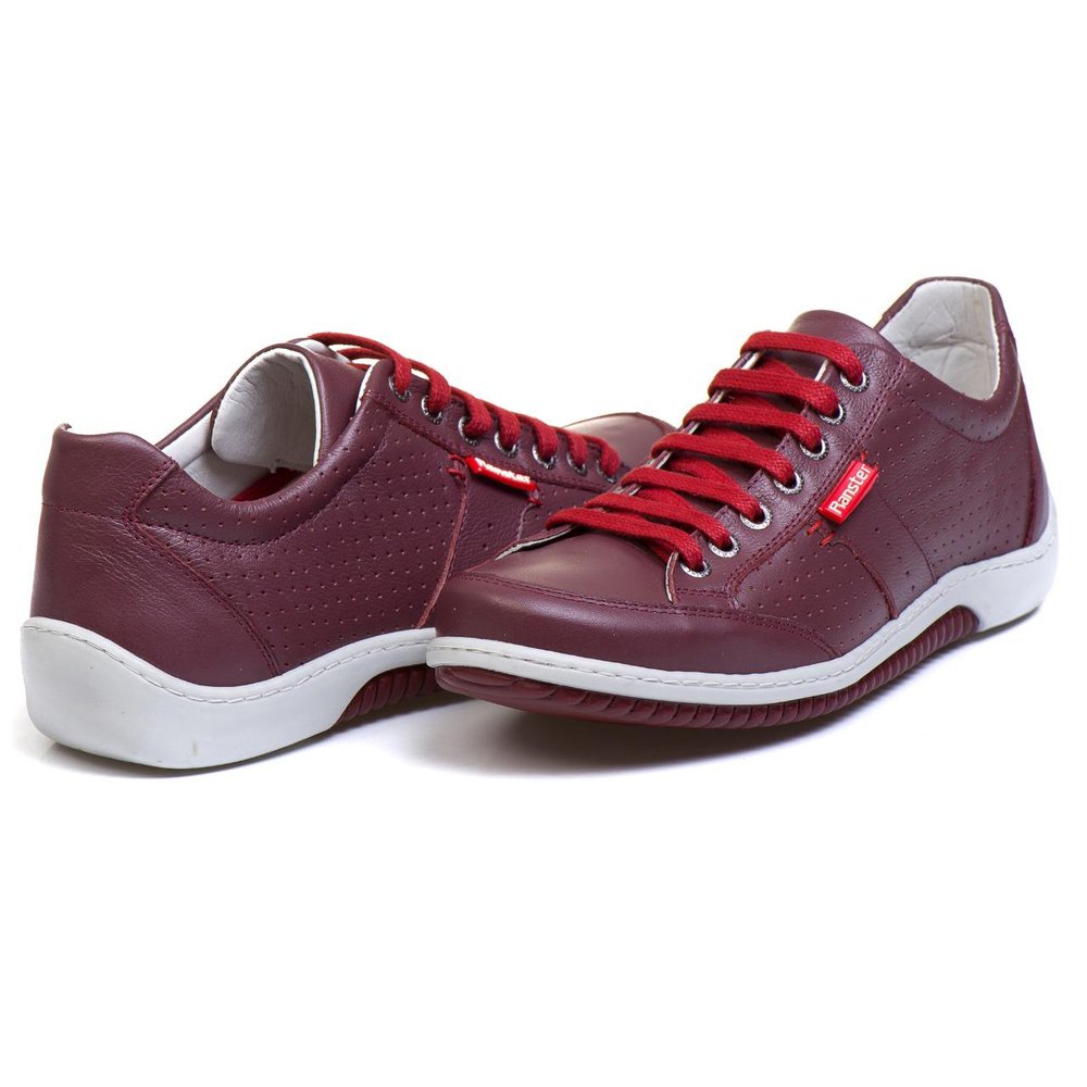 Sapatênis Casual Conforto Couro Vermelho - RT3016NBKBDO — imagem 1