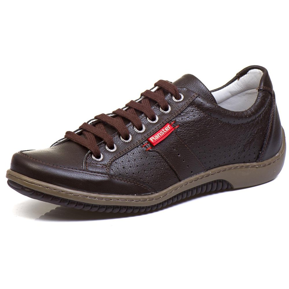 Sapatênis Casual Conforto Couro Marrom - RT3016NBKCFE — imagem 1