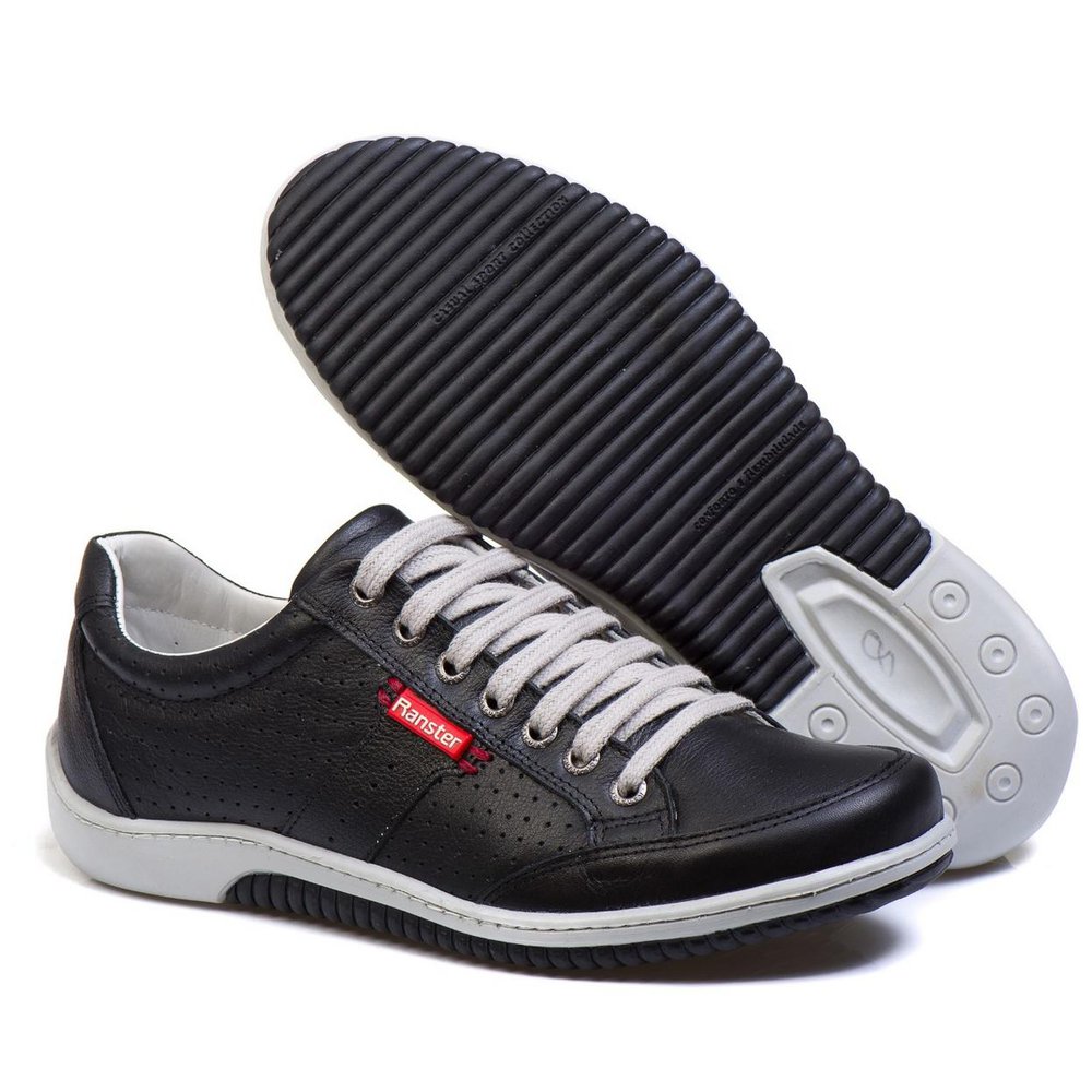 Sapatênis Casual Conforto Couro Preto - RT3016NBKPTO — imagem 2
