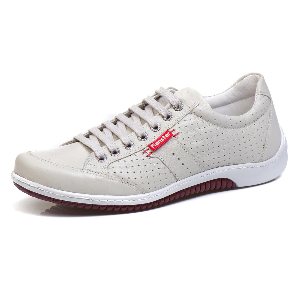 Sapatênis Casual Conforto Couro Off White - RT3016NBKGEL — imagem 1