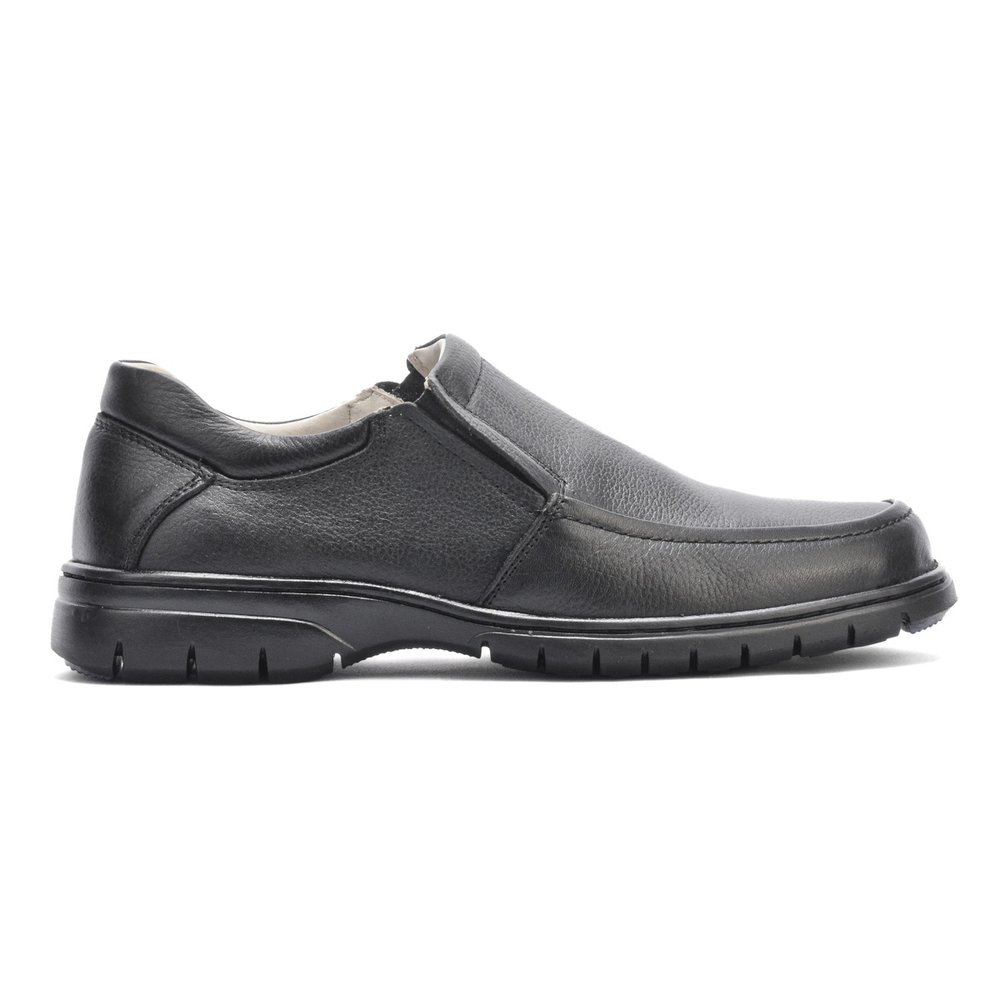 Sapato Casual Confortável Couro Floater Preto - GP3040FLOPTO