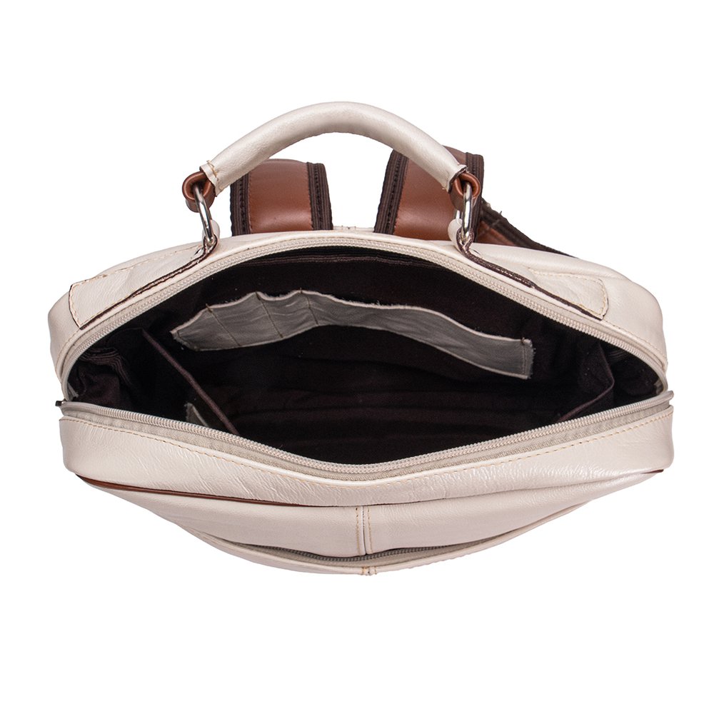 Mochila Compacta em Couro Com Suporte Para Notebook | JFECOURO