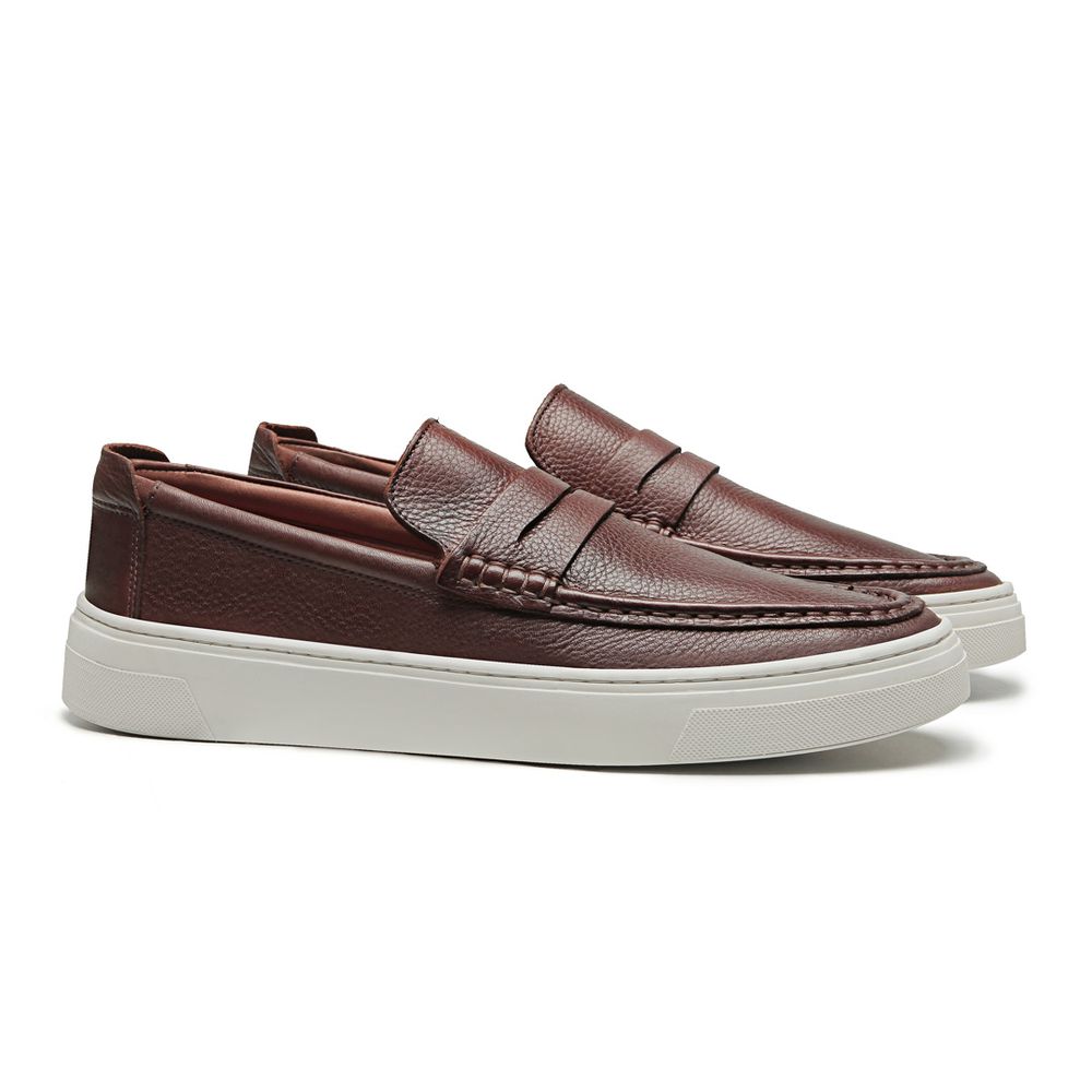 Sapato Loafer Masculino em Couro Whysky - 8606-182... - Loja AF