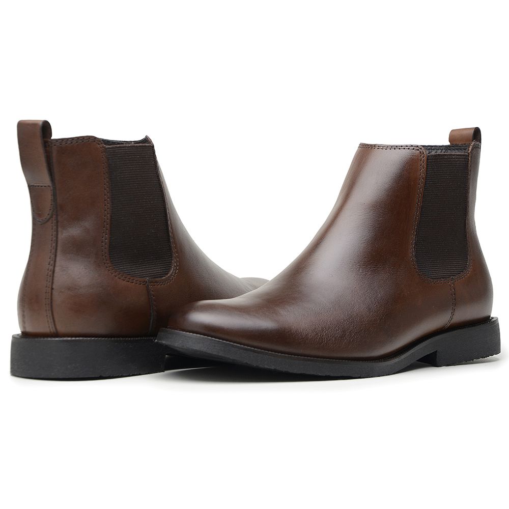 Bota de couro cheap chelsea
