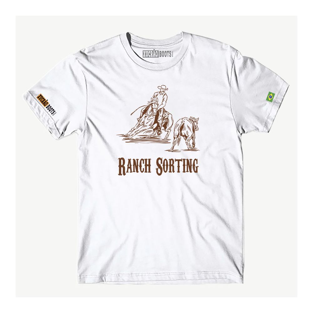 CAMISA MASCULINA RANCH SORTING T-SHIRT PREMIUM- BRANCO